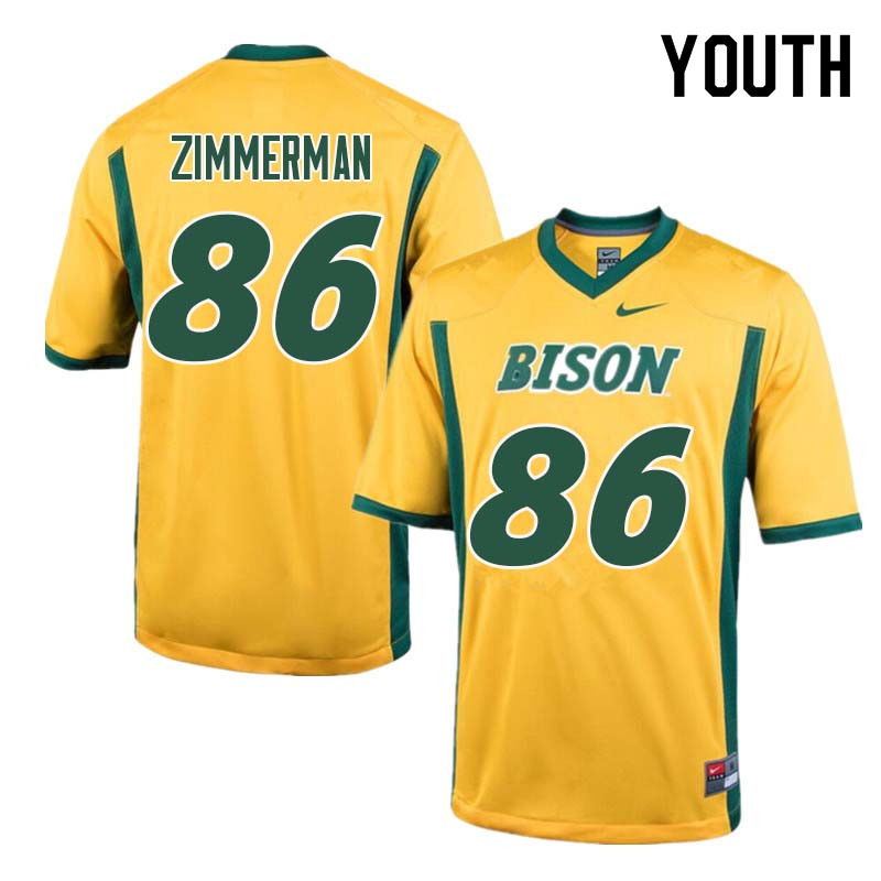 Youth #86 Jonah Zimmerman North Dakota State Bison College Football Jerseys Sale-Yellow - Click Image to Close